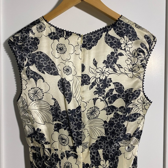 Beautiful vintage Nine West dress cream and black floral size 10 - Picture 6 of 7